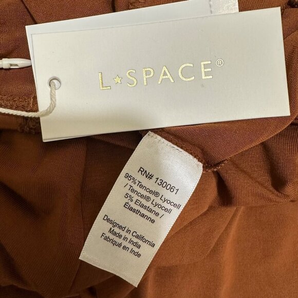 L* Space Revolve Size L Skirt “It's A Date” Brown Midi Side Slit Stretchy NWT - Picture 13 of 14